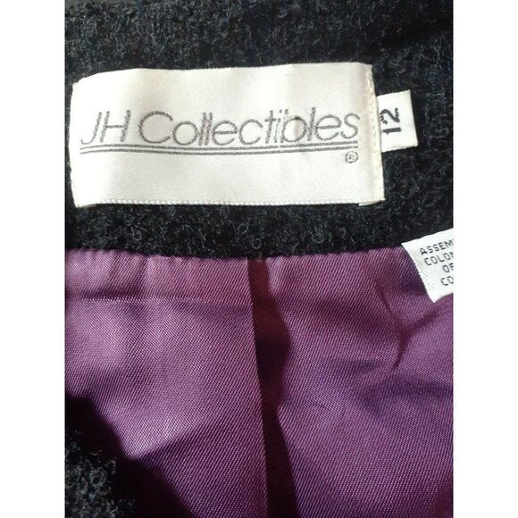 JH Collectibles Vintage Blazer Purple Black Gold Buttons Size 12 - Picture 8 of 10